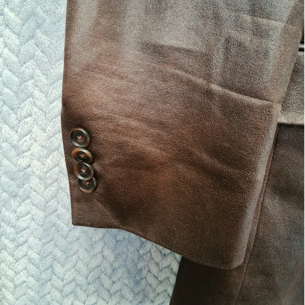 Michael Kors Mens Faux Suede Sports Jacket 46R Blazer Brown Cowboy Rancher